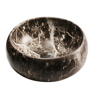 UMYWALKA NABLATOWA CERAMICZNA OKRĄGŁA NAOMI-MAR6-400 BRĄZOWY MARMUR 40x15 CM