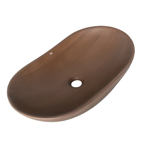 UMYWALKA NABLATOWA CERAMICZNA OWALNA LAVI-BR-625 BRĄZOWY MAT 62x36 CM