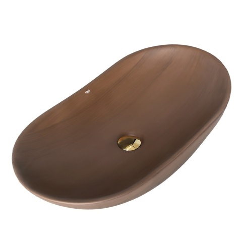 UMYWALKA NABLATOWA CERAMICZNA OWALNA LAVI-BR-625 BRĄZOWY MAT 62x36 CM