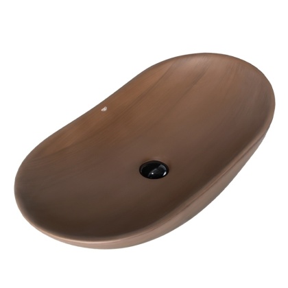 UMYWALKA NABLATOWA CERAMICZNA OWALNA LAVI-BR-625 BRĄZOWY MAT 62x36 CM