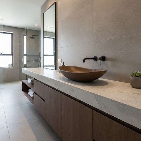 UMYWALKA NABLATOWA CERAMICZNA OWALNA LAVI-BR-625 BRĄZOWY MAT 62x36 CM