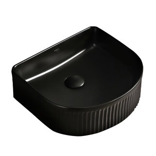 UMYWALKA NABLATOWA CERAMICZNA RYFLOWANA FINO-MTB-400 CZARNY MAT 40x34 CM