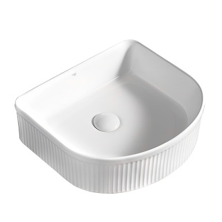 UMYWALKA NABLATOWA CERAMICZNA RYFLOWANA FINO-WH-400 BIAŁY POŁYSK 40x35 CM