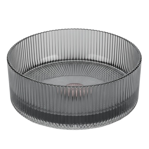 UMYWALKA NABLATOWA SZKLANA OKRĄGŁA FREZOWANA BRILLANT2-BL-400 CZARNA 40x12 CM