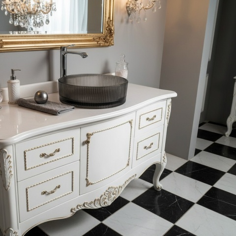 UMYWALKA NABLATOWA SZKLANA OKRĄGŁA FREZOWANA BRILLANT2-BL-400 CZARNA 40x12 CM