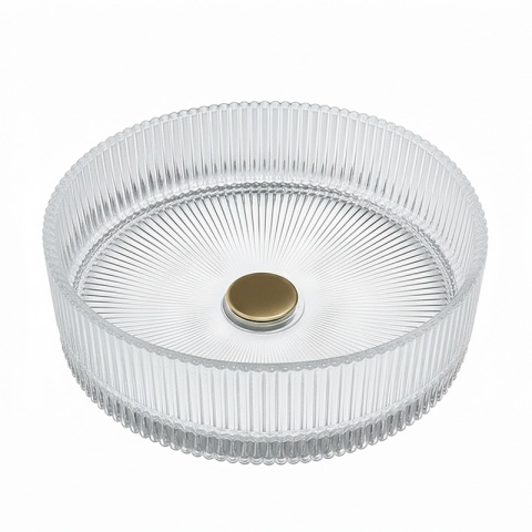 UMYWALKA NABLATOWA SZKLANA OKRĄGŁA FREZOWANA BRILLANT2-TR-360 TRANSPARENTNA 36x12 CM