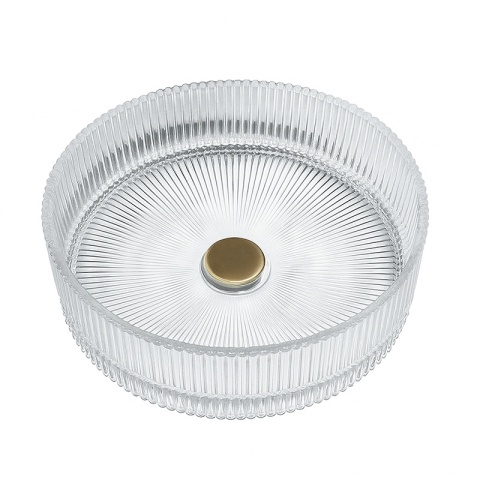 UMYWALKA NABLATOWA SZKLANA OKRĄGŁA FREZOWANA BRILLANT2-TR-360 TRANSPARENTNA 36x12 CM