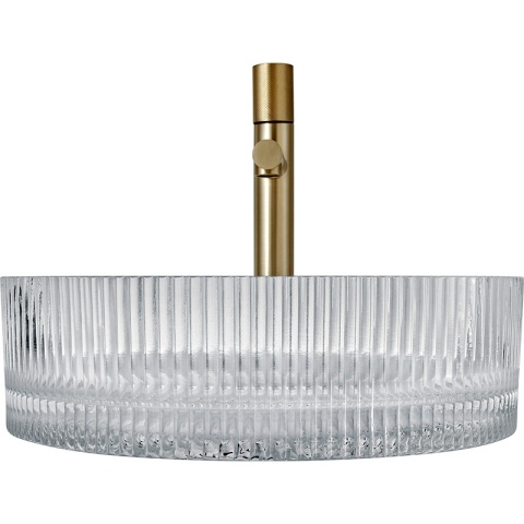 UMYWALKA NABLATOWA SZKLANA OKRĄGŁA FREZOWANA BRILLANT2-TR-400 TRANSPARENTNA 40x12 CM