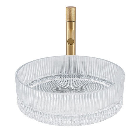 UMYWALKA NABLATOWA SZKLANA OKRĄGŁA FREZOWANA BRILLANT2-TR-400 TRANSPARENTNA 40x12 CM