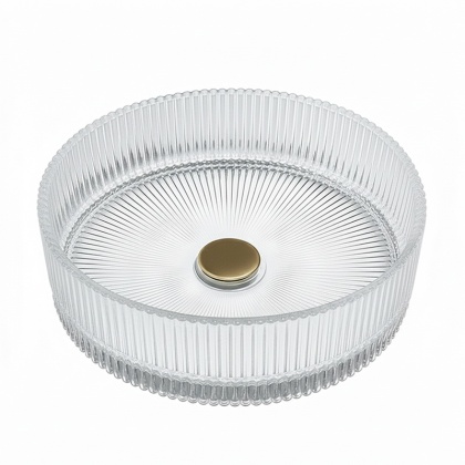 UMYWALKA NABLATOWA SZKLANA OKRĄGŁA FREZOWANA BRILLANT2-TR-400 TRANSPARENTNA 40x12 CM