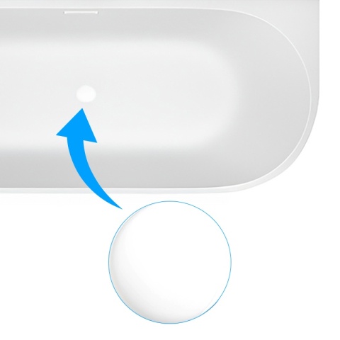 WANNA WOLNOSTOJĄCA PRZYŚCIENNA MERA 509A LEWA BIAŁA PRZELEW BIAŁY POŁYSK 140x75 CM