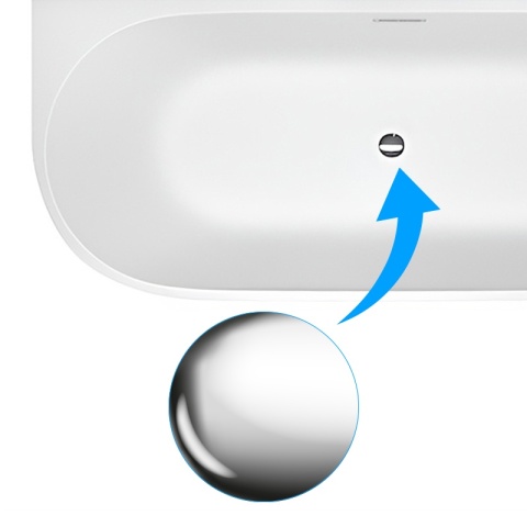 WANNA WOLNOSTOJĄCA PRZYŚCIENNA MERA 509A PRAWA BIAŁA PRZELEW CHROM 140x75 CM