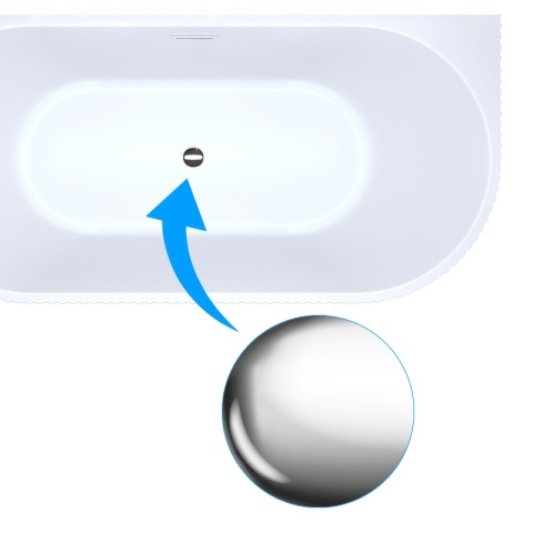 WANNA WOLNOSTOJĄCA PRZYŚCIENNA RYFLOWANA CARLO 517B BIAŁA PRZELEW CHROM 150x75 CM