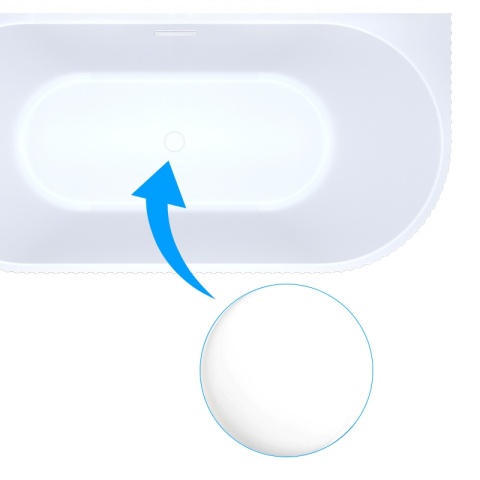 WANNA WOLNOSTOJĄCA PRZYŚCIENNA RYFLOWANA CARLO 517C BIAŁA PRZELEW BIAŁY 160x75 CM