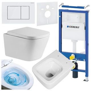 ZESTAW PODTYNKOWY WC STELAŻ GEBERIT DUOFIX MISKA VIVA-WH-TR-02 PRZYCISK DELTA 30 BIAŁY