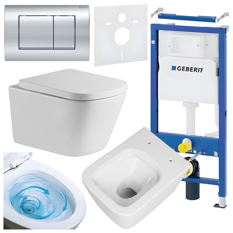 ZESTAW PODTYNKOWY WC STELAŻ GEBERIT DUOFIX MISKA VIVA-WH-TR-02 PRZYCISK DELTA 30 CHROM