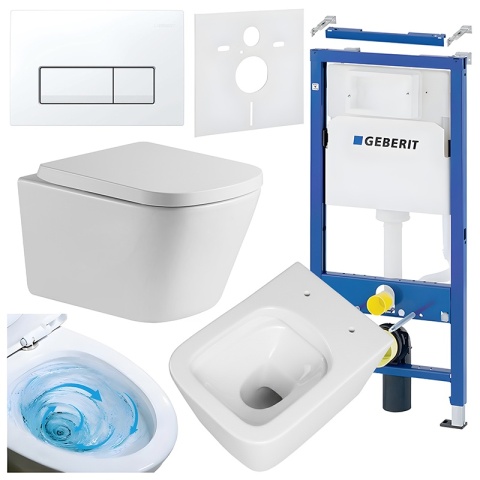ZESTAW PODTYNKOWY WC STELAŻ GEBERIT DUOFIX MISKA VIVA-WH-TR-02 PRZYCISK DELTA 50 BIAŁY