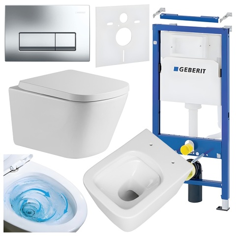 ZESTAW PODTYNKOWY WC STELAŻ GEBERIT DUOFIX MISKA VIVA-WH-TR-02 PRZYCISK DELTA 50 CHROM