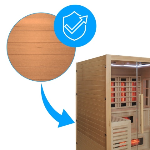 SAUNA KOMBO INFRARED/FIŃSKA HELSI1-NEW Z PIECEM 6kW 4-5 OSOBOWA 180x160 CM 2w1