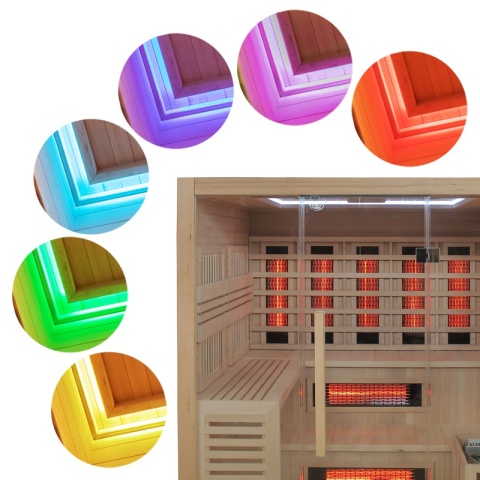 SAUNA KOMBO INFRARED/FIŃSKA HELSI1-NEW Z PIECEM 6kW 4-5 OSOBOWA 180x160 CM 2w1