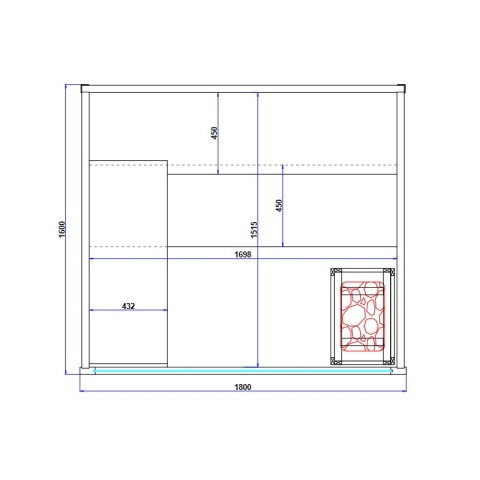 SAUNA KOMBO INFRARED/FIŃSKA HELSI1-NEW Z PIECEM 6kW 4-5 OSOBOWA 180x160 CM 2w1