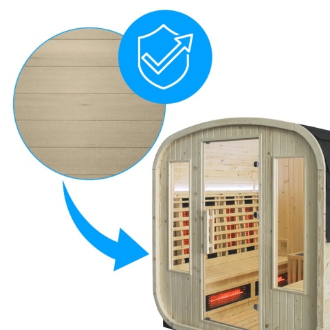 SAUNA OGRODOWA KOMBO FIŃSKA - INFRARED BECZKA HAMAR 4-6 OSOBOWA 180x200 CM