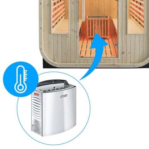 SAUNA OGRODOWA KOMBO FIŃSKA - INFRARED BECZKA HAMAR 4-6 OSOBOWA 180x200 CM