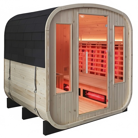 SAUNA OGRODOWA KOMBO FIŃSKA - INFRARED BECZKA HAMAR 4-6 OSOBOWA 180x200 CM