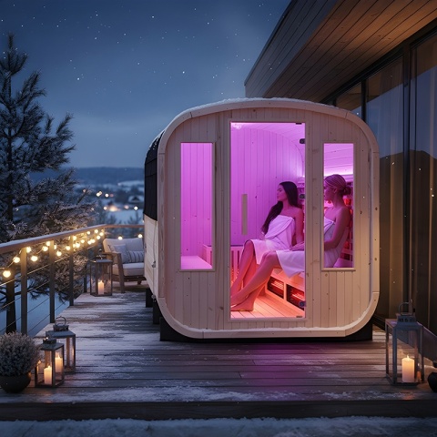 SAUNA OGRODOWA KOMBO FIŃSKA - INFRARED BECZKA HAMAR 4-6 OSOBOWA 180x200 CM