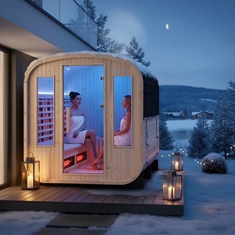 SAUNA OGRODOWA KOMBO FIŃSKA - INFRARED BECZKA HAMAR 4-6 OSOBOWA 180x200 CM