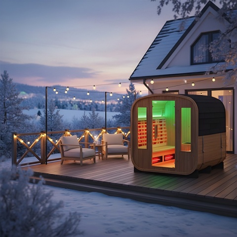 SAUNA OGRODOWA KOMBO FIŃSKA - INFRARED BECZKA HAMAR 4-6 OSOBOWA 180x200 CM