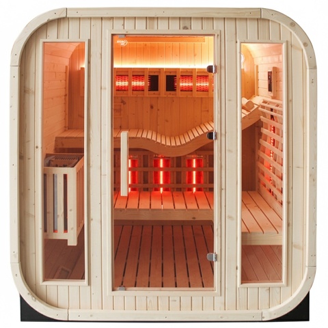 SAUNA OGRODOWA KOMBO FIŃSKA - INFRARED BECZKA MOLDE-A 4-6 OSOBOWA 180x200 CM 2W1