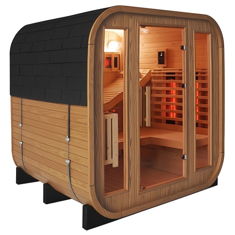 SAUNA OGRODOWA KOMBO FIŃSKA - INFRARED BECZKA MOLDE-A 4-6 OSOBOWA 180x200 CM 2W1