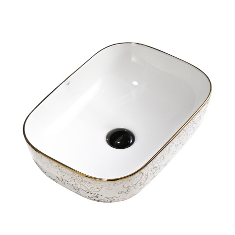 UMYWALKA NABLATOWA CERAMICZNA PROSTOKĄTNA MILO-WH-MOD1-455 BIAŁY POŁYSK 45x32 CM