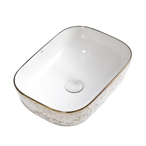 UMYWALKA NABLATOWA CERAMICZNA PROSTOKĄTNA MILO-WH-MOD1-455 BIAŁY POŁYSK 45x32 CM