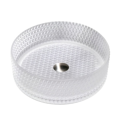 UMYWALKA NABLATOWA SZKLANA OKRĄGŁA FREZOWANA BRILLANT1-WH-400 BIAŁA 40x12 CM