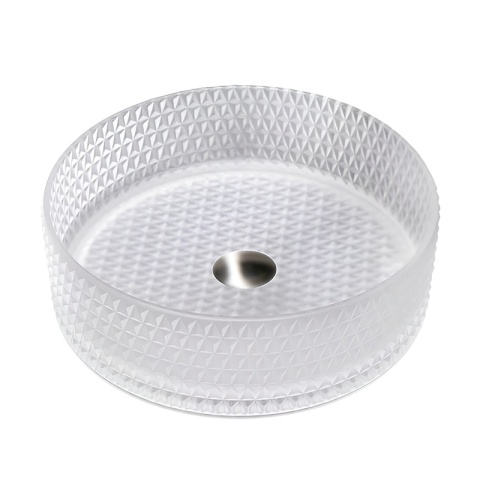 UMYWALKA NABLATOWA SZKLANA OKRĄGŁA FREZOWANA BRILLANT1-WH-400 BIAŁA 40x12 CM