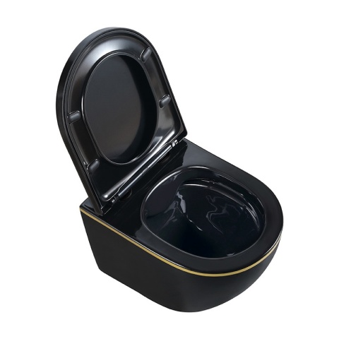 ZESTAW PODTYNKOWY WC STELAŻ GEBERIT DUOFIX MISKA MIZU-BL-GL-RIM-02 PRZYCISK DELTA 50 CZARNY POŁYSK