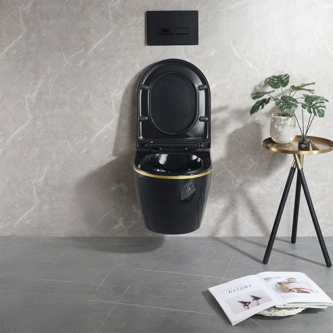 ZESTAW PODTYNKOWY WC STELAŻ GEBERIT DUOFIX MISKA MIZU-BL-GL-RIM-02 PRZYCISK DELTA 50 CZARNY MAT