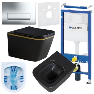 ZESTAW PODTYNKOWY WC STELAŻ GEBERIT DUOFIX MISKA RAIN-MTB-GL-RIM-03 PRZYCISK DELTA 50 CHROM