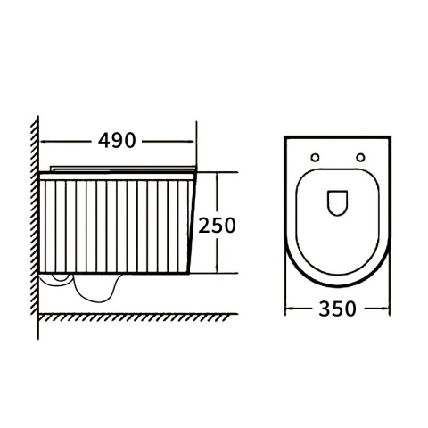 MISKA WC WISZĄCA RIMLESS LUMA-MTGR-RIM-03 SZARY MAT RYFLOWANA DESKA WOLNOOPADAJĄCA DUROPLAST