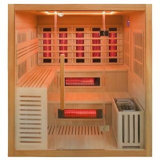SAUNA KOMBO INFRARED/FIŃSKA HELSI1-NEW Z PIECEM 6kW 4-5 OSOBOWA 180x160 CM 2w1
