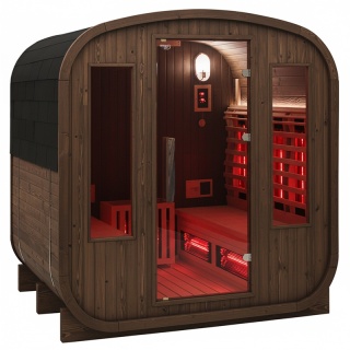 SAUNA OGRODOWA KOMBO FIŃSKA - INFRARED BECZKA HAMAR-A 4-6 OSOBOWA 180x200 CM 2W1