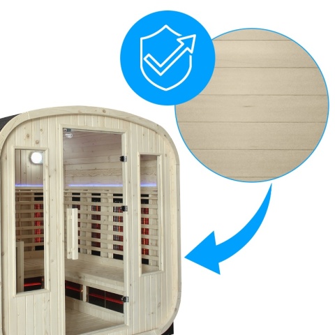 SAUNA OGRODOWA KOMBO FIŃSKA - INFRARED BECZKA VANTA 4-6 OSOBOWA 200x200 CM 2W1