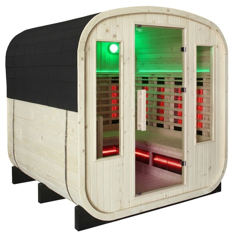 SAUNA OGRODOWA KOMBO FIŃSKA - INFRARED BECZKA VANTA 4-6 OSOBOWA 200x200 CM 2W1