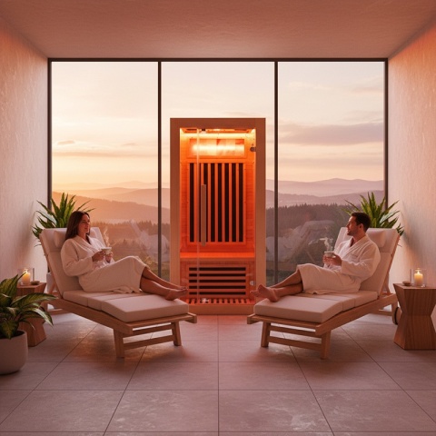 SAUNA SUCHA INFRARED NISKOTEMPERATUROWA ALTA1-CRB 1-2 OSOBOWA 90x90 CM