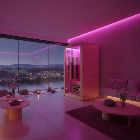 SAUNA SUCHA INFRARED NISKOTEMPERATUROWA ALTA1-CRB 1-2 OSOBOWA 90x90 CM