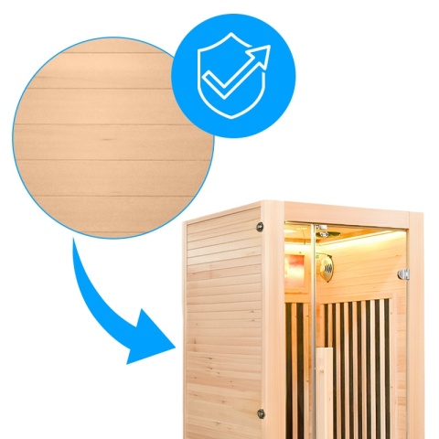 SAUNA SUCHA INFRARED NISKOTEMPERATUROWA ALTA1-CRB 1-2 OSOBOWA 90x90 CM