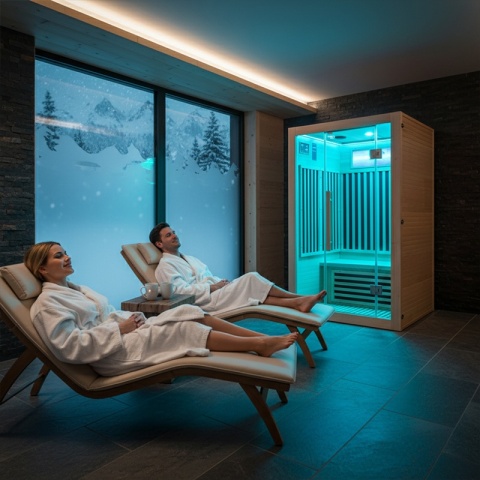 SAUNA SUCHA INFRARED NISKOTEMPERATUROWA ALTA2-CRB 2-3 OSOBOWA 120x105 CM