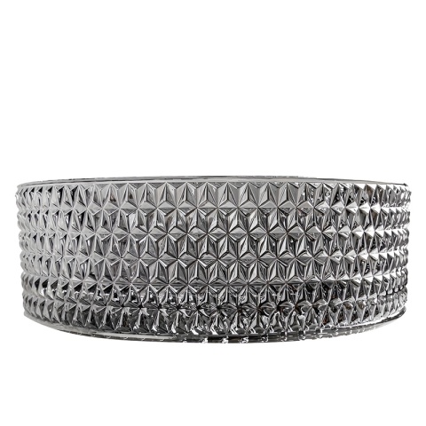 UMYWALKA NABLATOWA SZKLANA OKRĄGŁA FREZOWANA BRILLANT1-BL-PL-360 CZARNY PLATYNOWY POŁYSK 36x12 CM